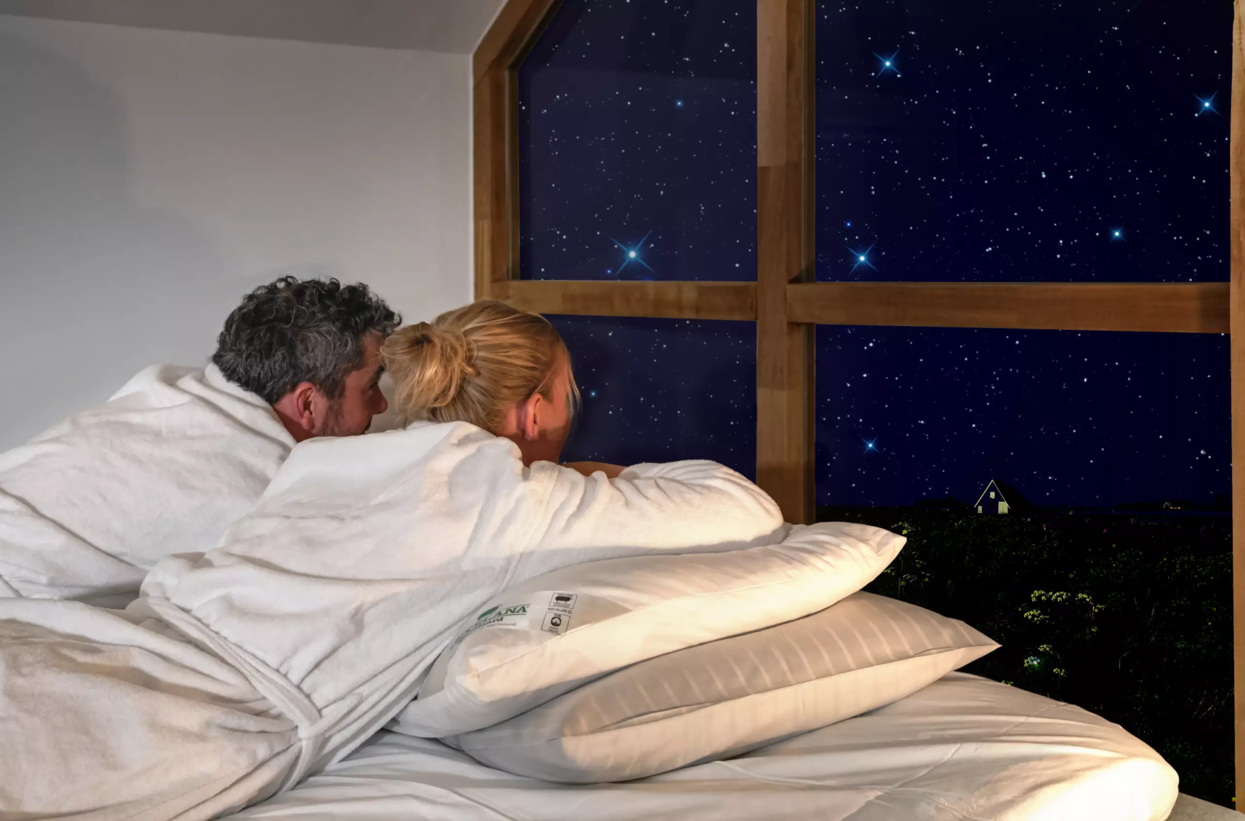 Sterren kijken vanuit bed