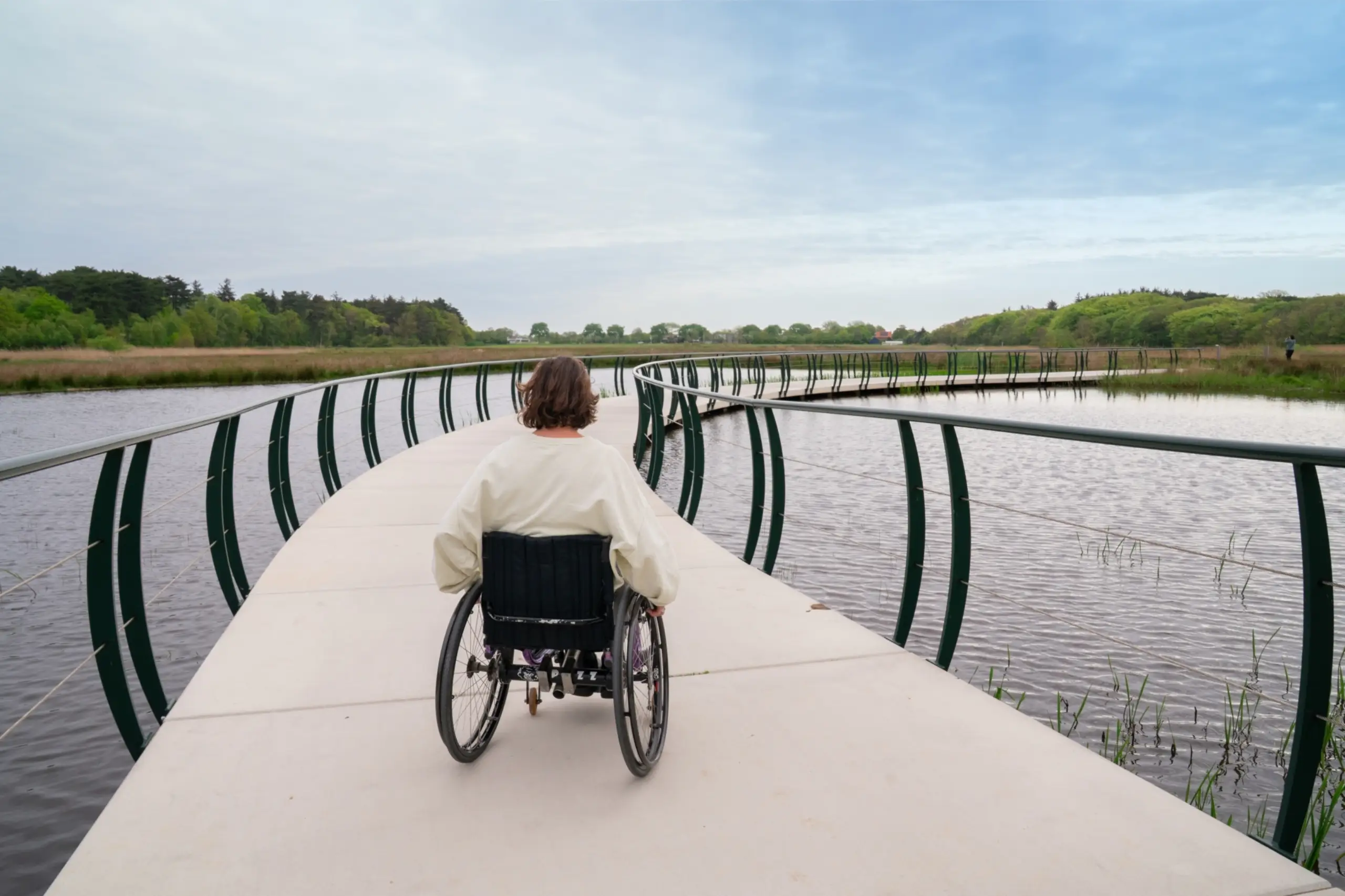 Rolstoelroute over de fietsbrug