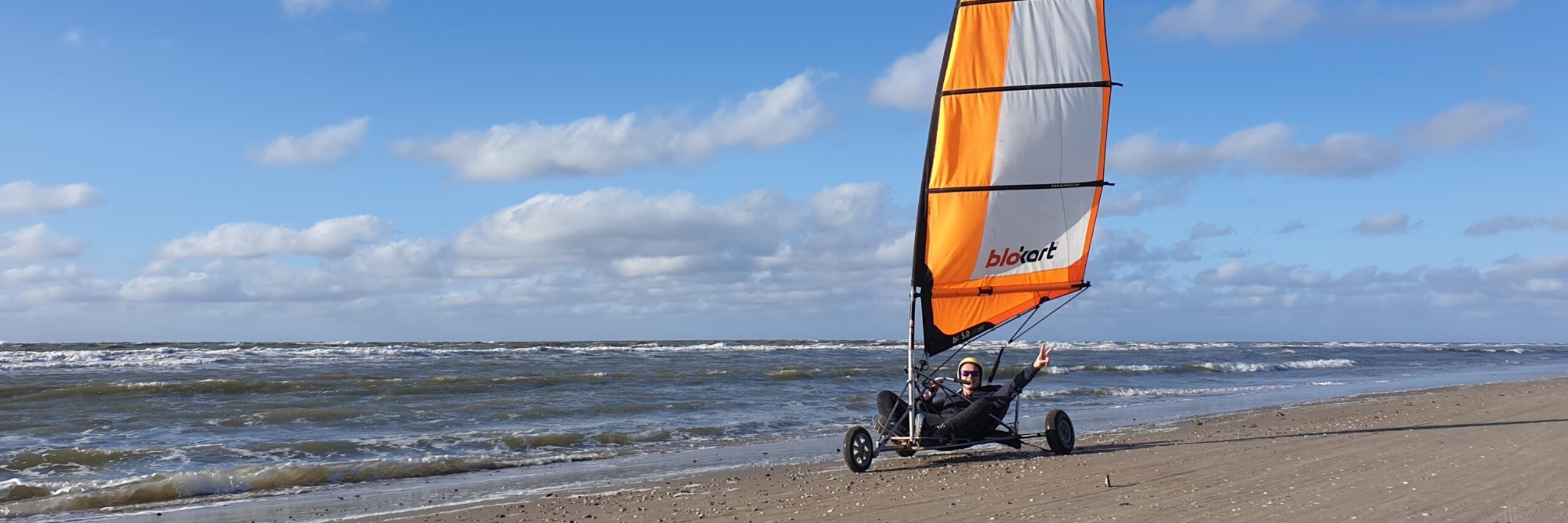 Blokart op het strand bij het water VVV Texel Texel Active