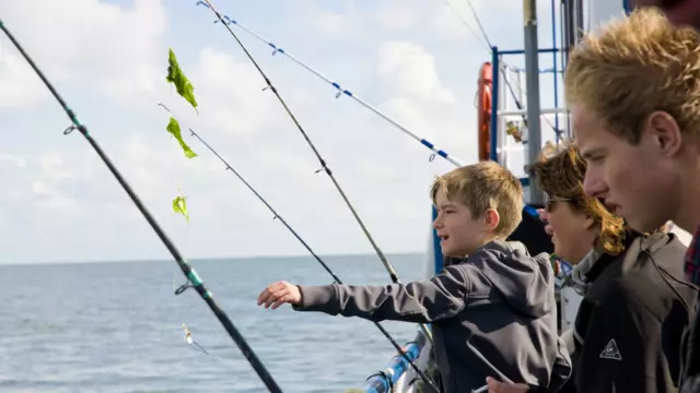 Vissen vangen op een boot