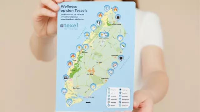 Kaart met wellness locaties VVV Texel