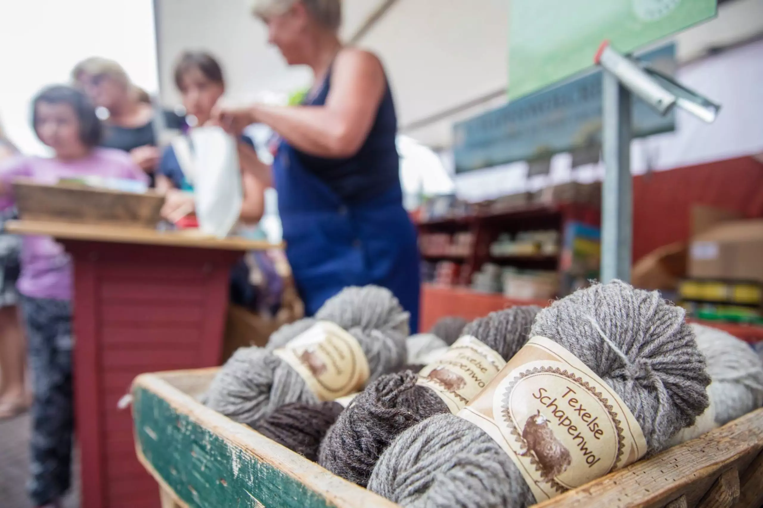 Texel products at the summer market in Den Burg