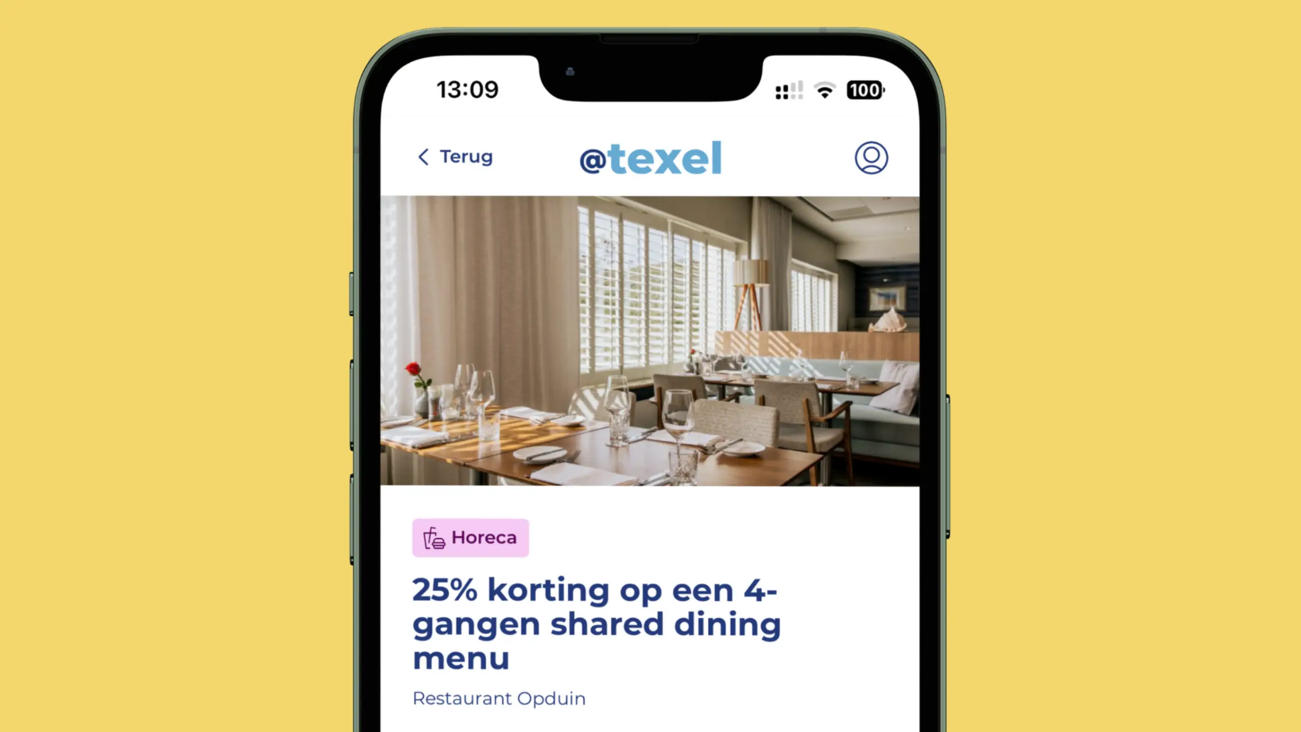 Korting in de @texel app