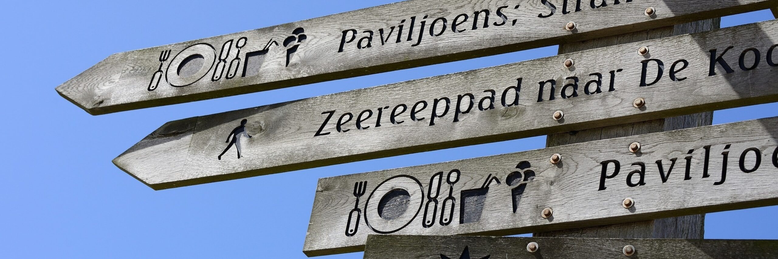 Wegwijsbord bij de Badweg in De Koog VVV Texel