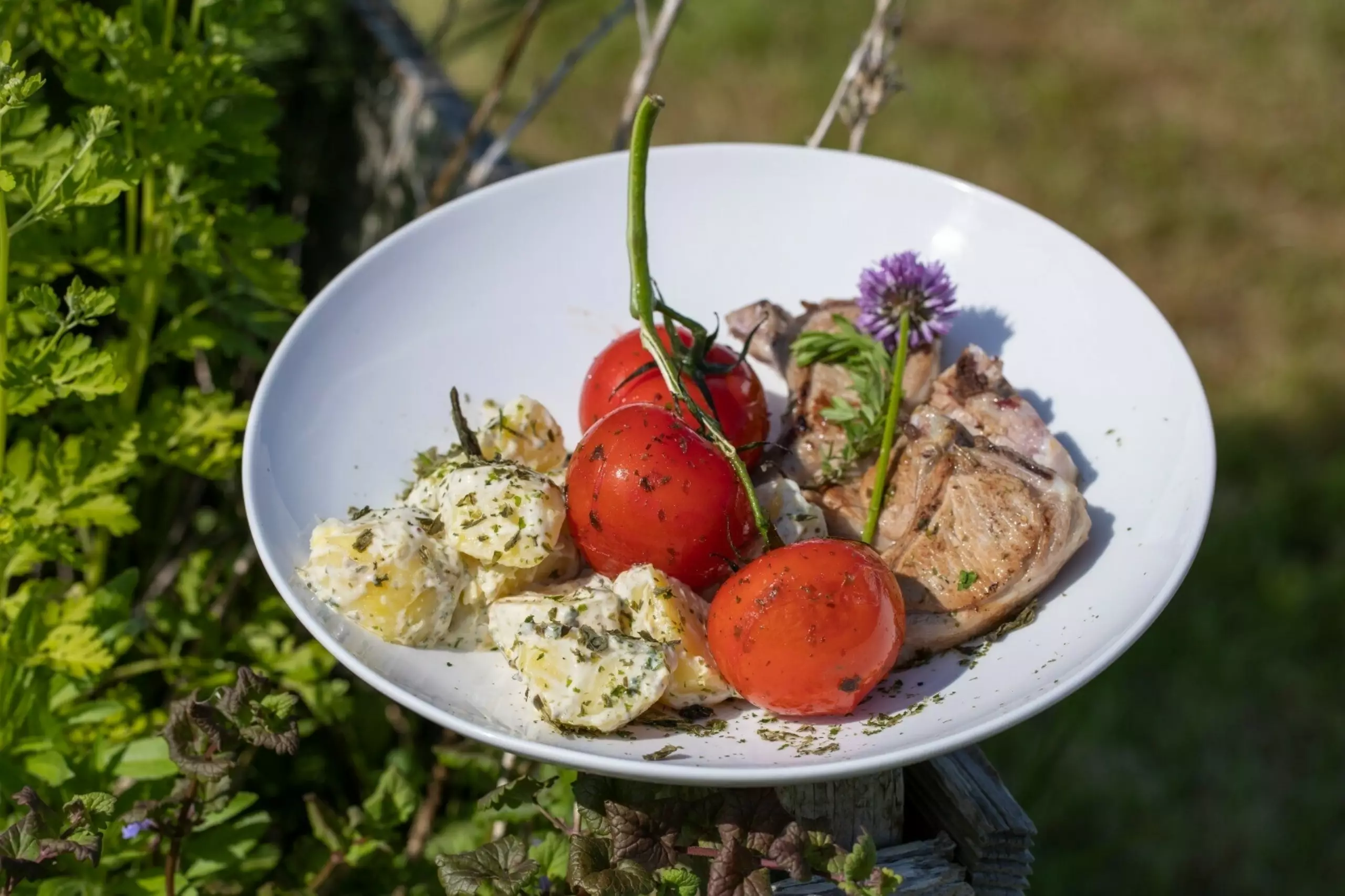Recept voor gerecht lamskotelet met aardappel en tomaat