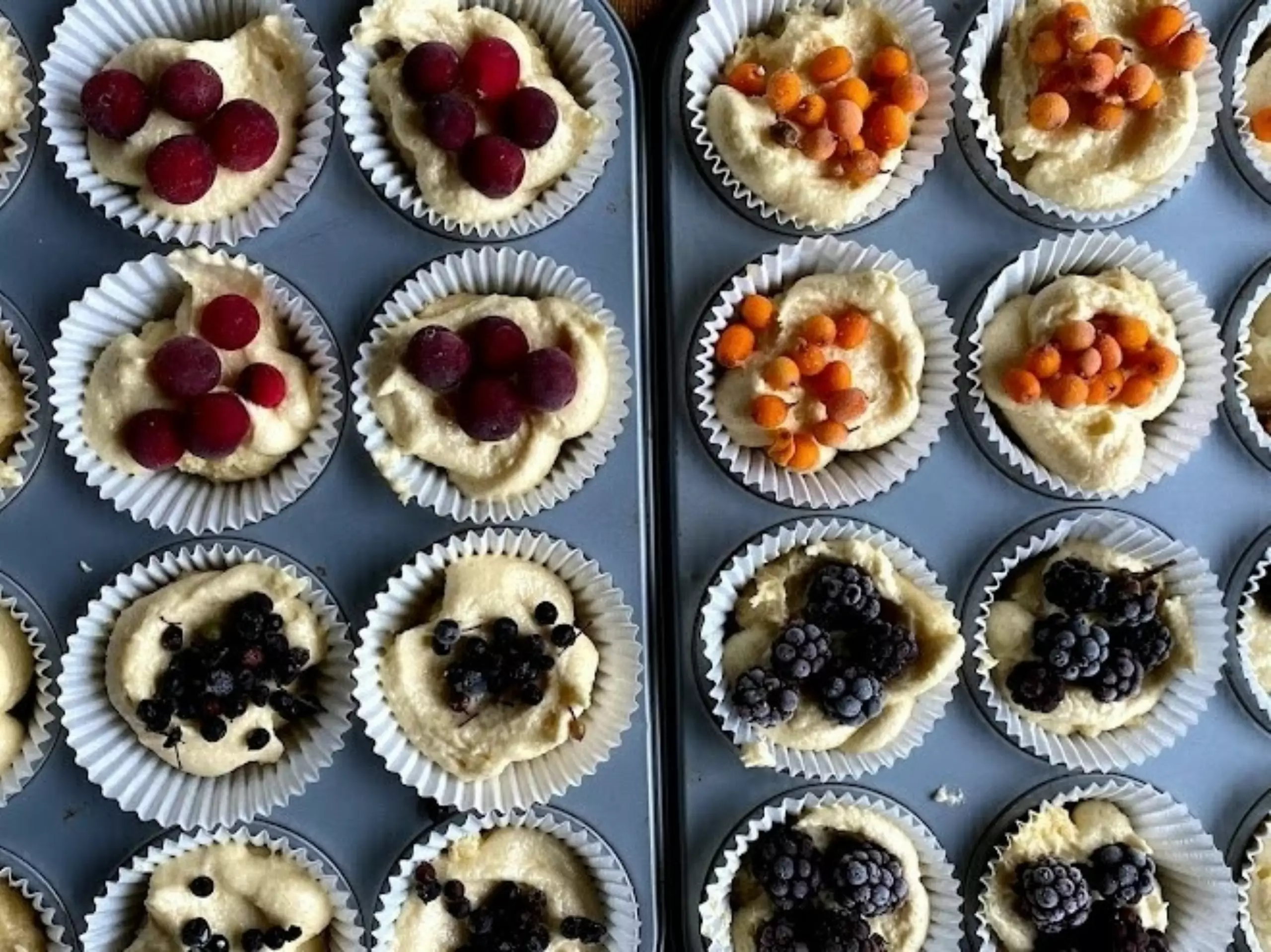 De cakejes voordat ze in de oven gaan