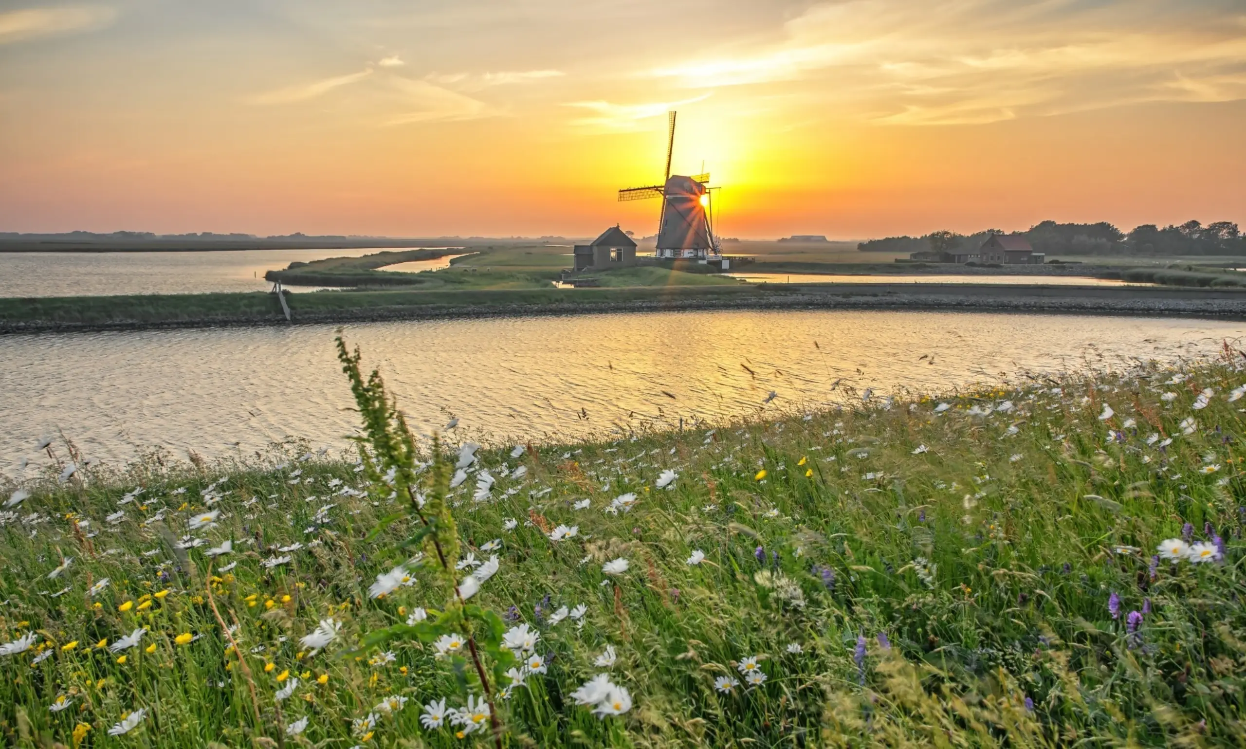 Molen het Noorden mit Sonnenuntergang