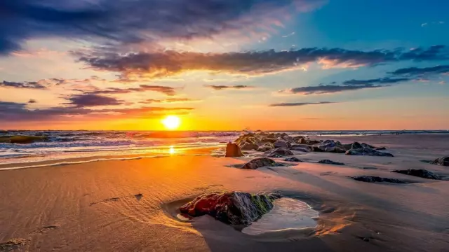 Zonsondergang strand 360 graden fotografie