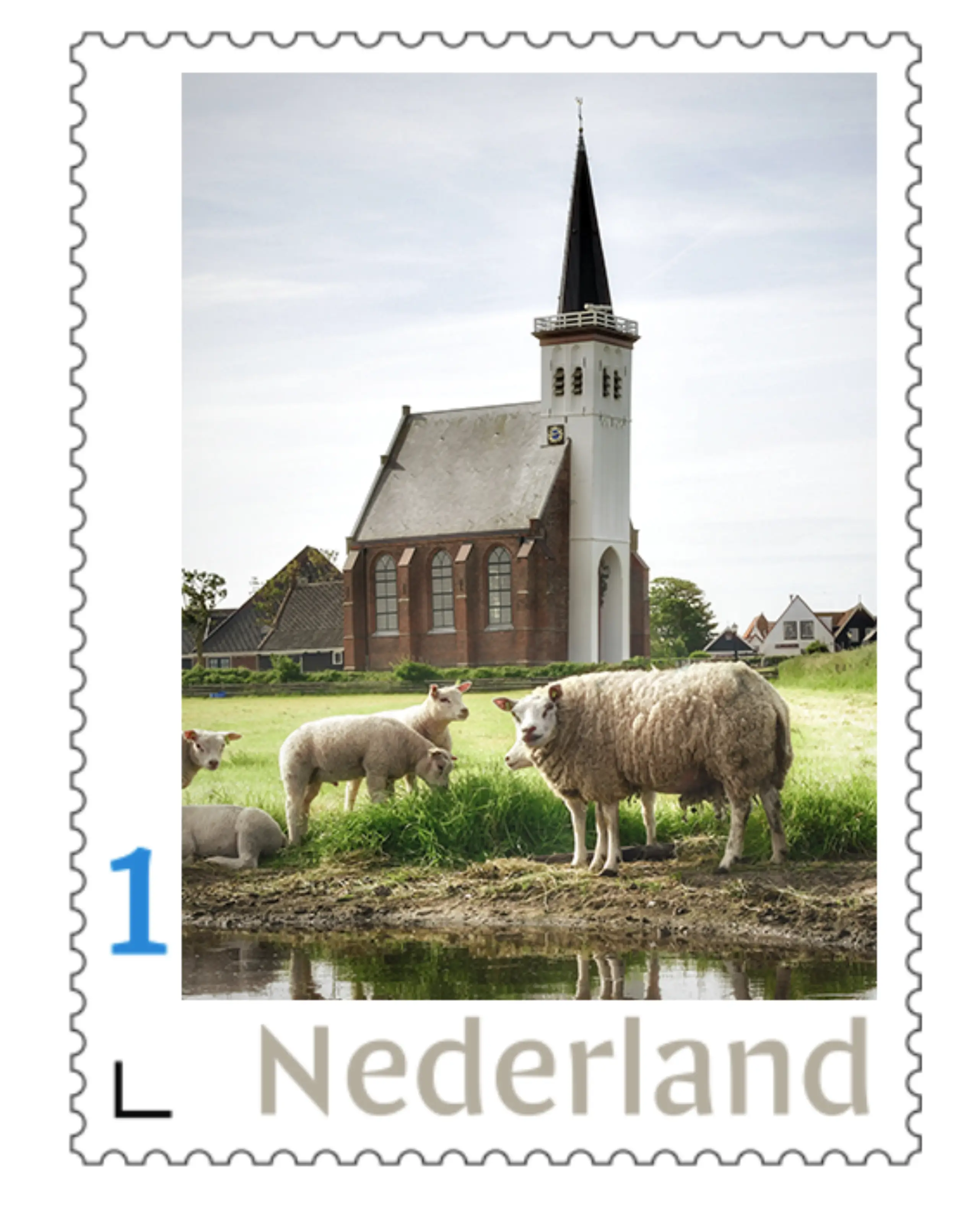 12 Kerkje met schapen