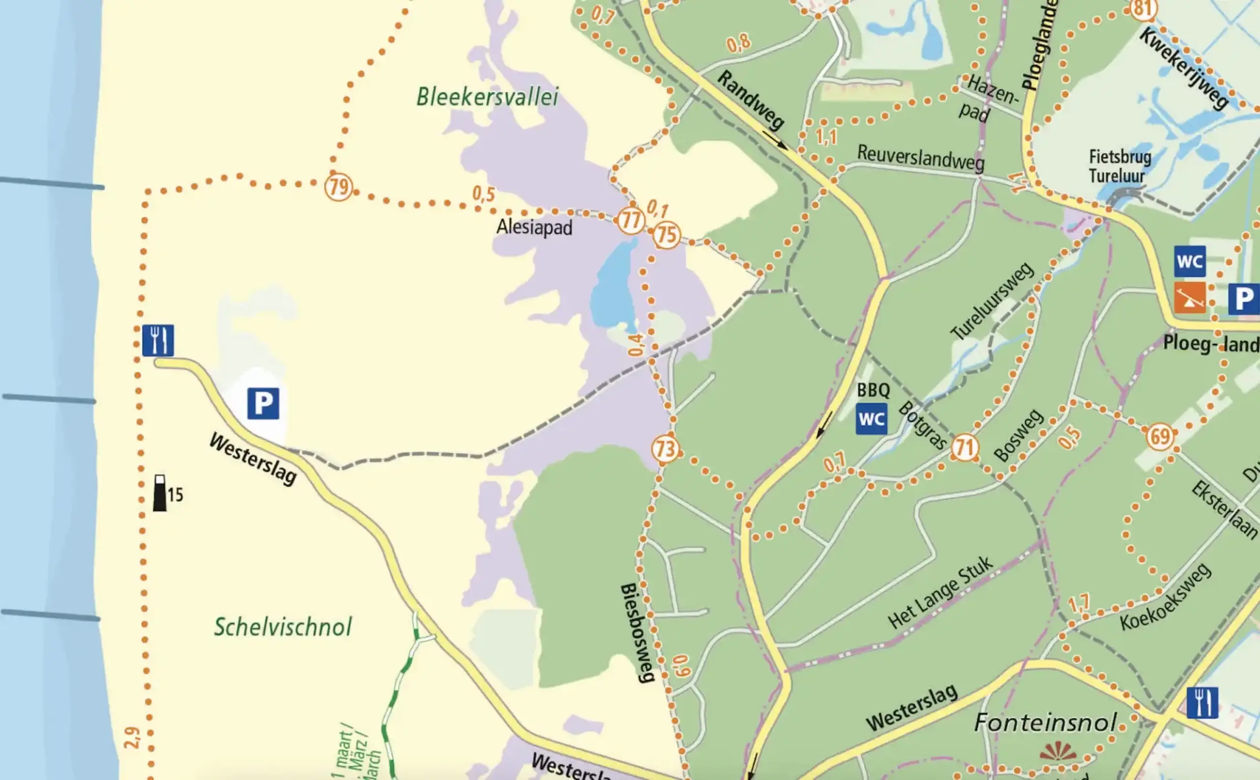 Ausschnitt aus der neuen Karte von Texel